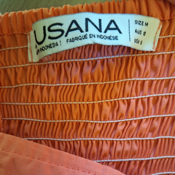 Lusana Arlo dress pink coral strapless light cotton summer unlined smocked 6 euc - Picture 8 of 8